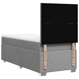 Box spring postel s matrací světle šedá 90x190 cm textil - obrázek 10