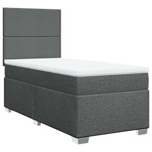 Box spring postel s matrací tmavě šedá 90x190 cm textil - obrázek 2