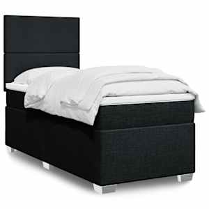 Box spring postel s matrací černá 90x190 cm textil - obrázek 1