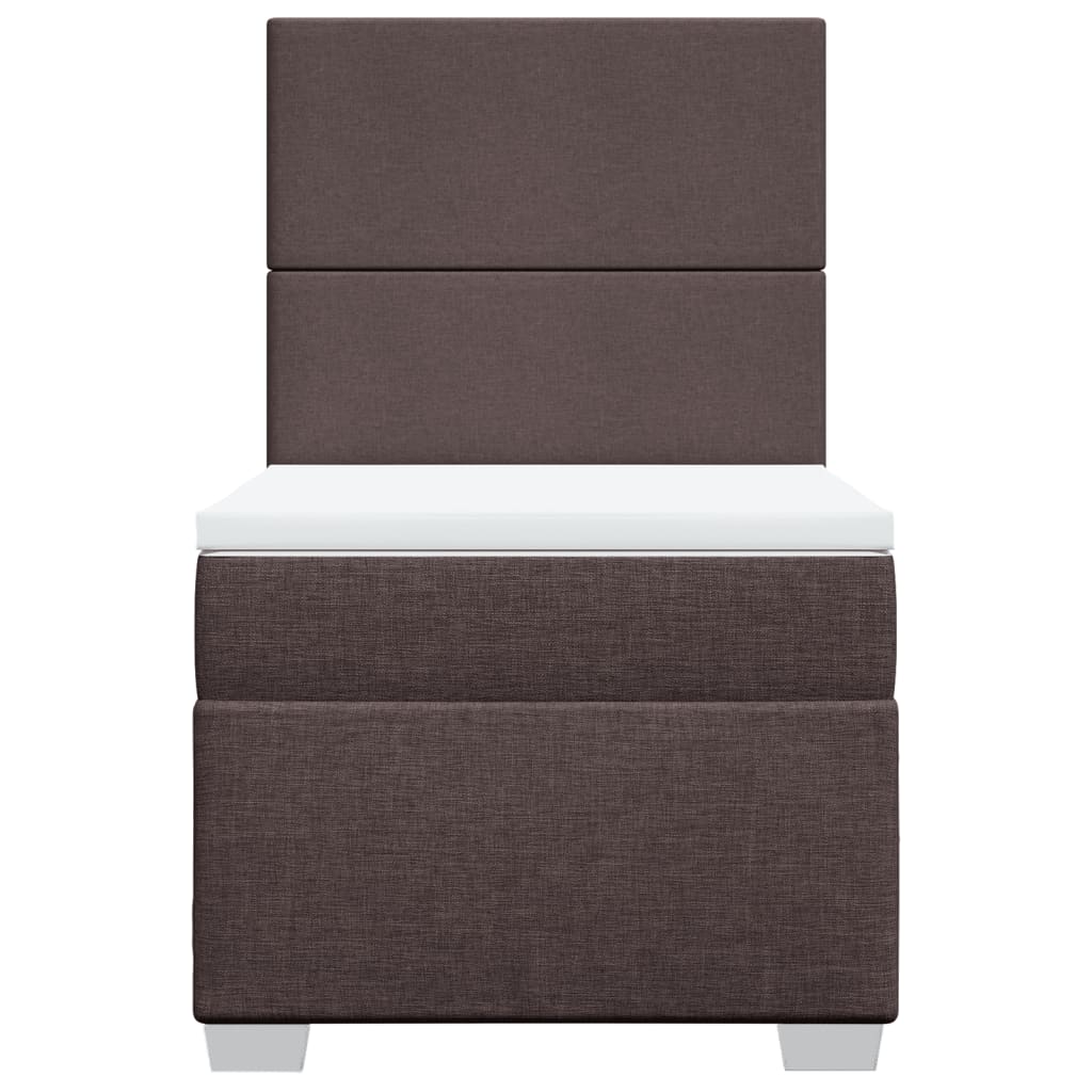 vidaXL Boxspring met matras stof donkerbruin 90x190 cm bruin, foto 4