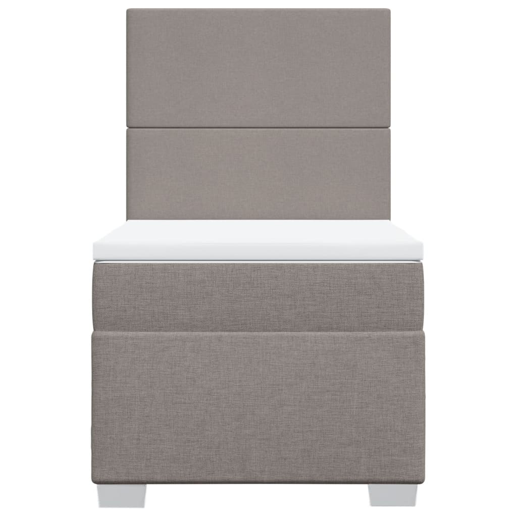 vidaXL Boxspring met matras stof taupe 90x190 cm, foto 4