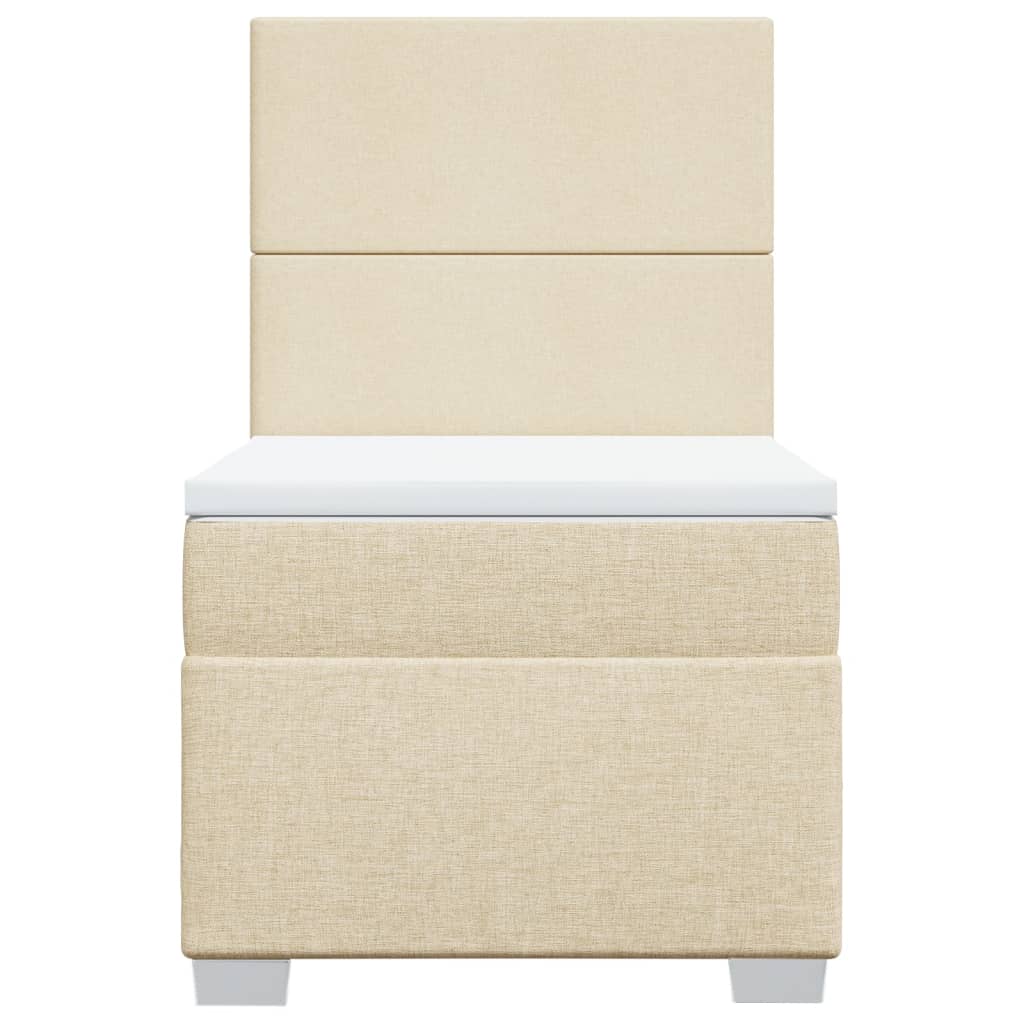 vidaXL Boxspring met matras stof crèmekleurig 90x190 cm, foto 4