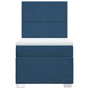 Box spring postel s matrací modrá 90x190 cm textil - obrázek 4