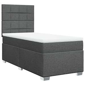 Box spring postel s matrací tmavě šedá 90x190 cm textil - obrázek 2