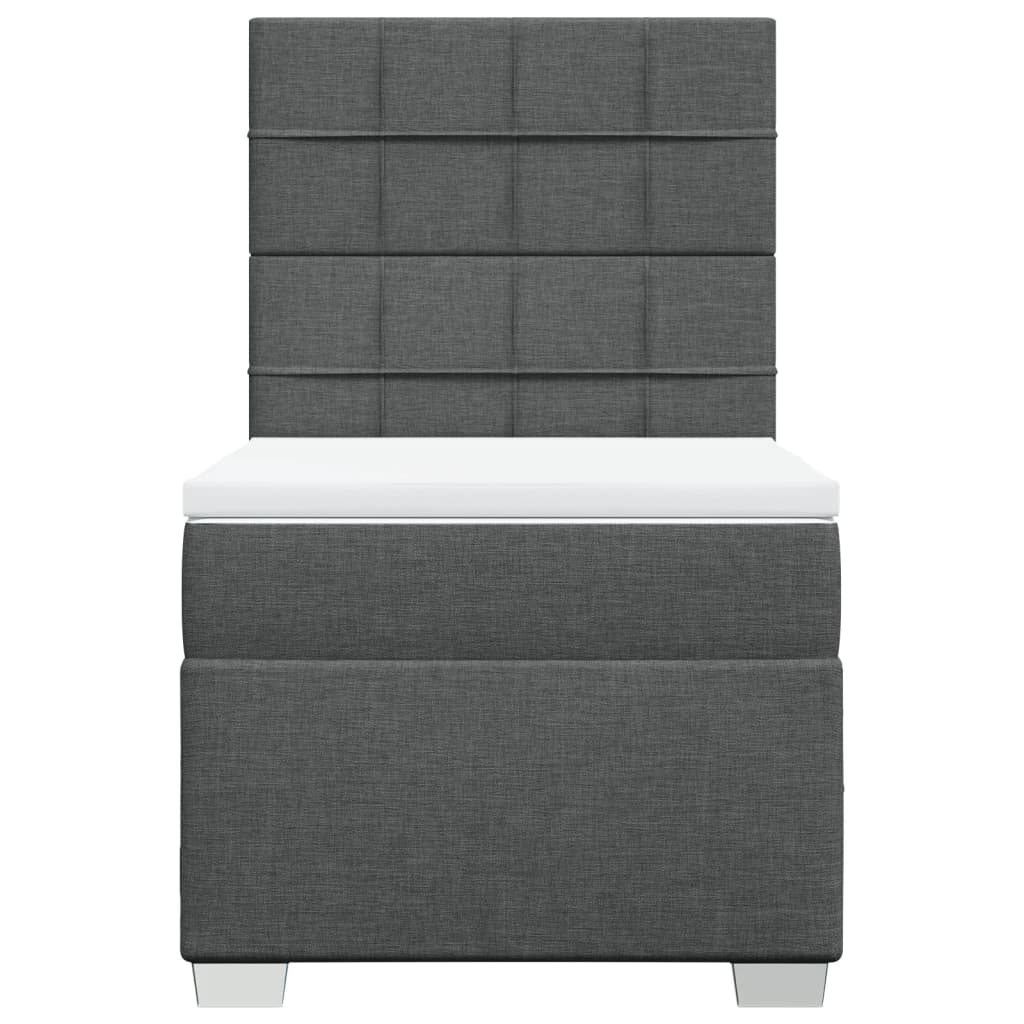vidaXL Boxspring met matras stof donkergrijs 90x190 cm grijs, foto 4