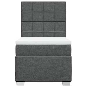 Box spring postel s matrací tmavě šedá 90x190 cm textil - obrázek 4