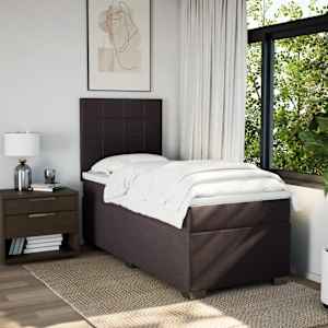 Box spring postel s matrací tmavě hnědá 90x190 cm textil - obrázek 3