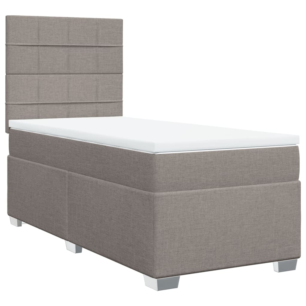 vidaXL Boxspring met matras stof taupe 90x190 cm, foto 3