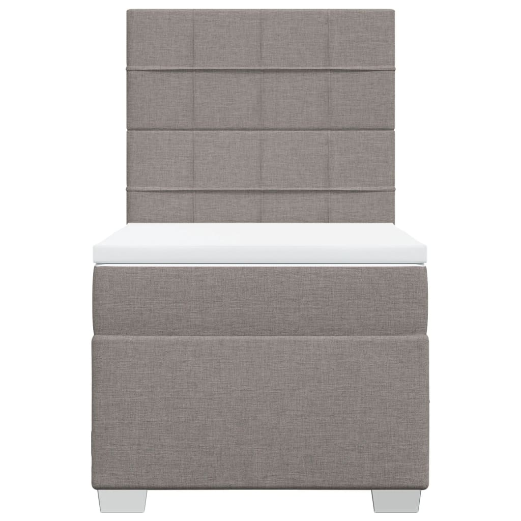 vidaXL Boxspring met matras stof taupe 90x190 cm, foto 4