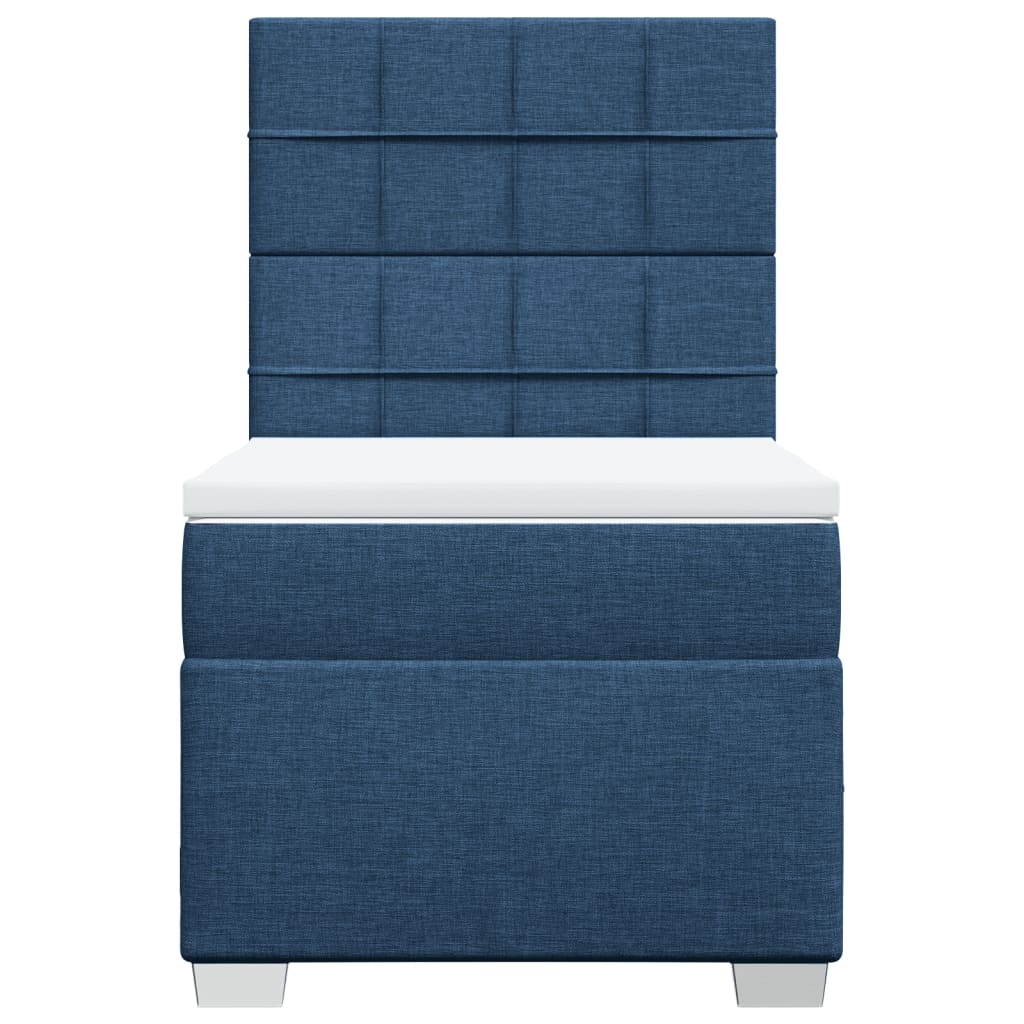 vidaXL Boxspring met matras stof blauw 90x190 cm, foto 4