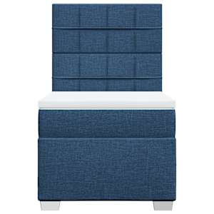 Box spring postel s matrací modrá 90x190 cm textil - obrázek 4