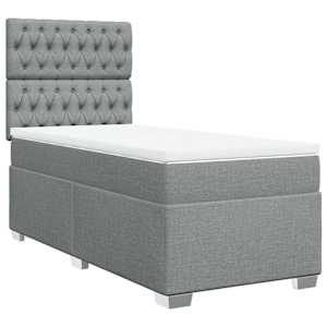 Box spring postel s matrací světle šedá 90x190 cm textil - obrázek 2