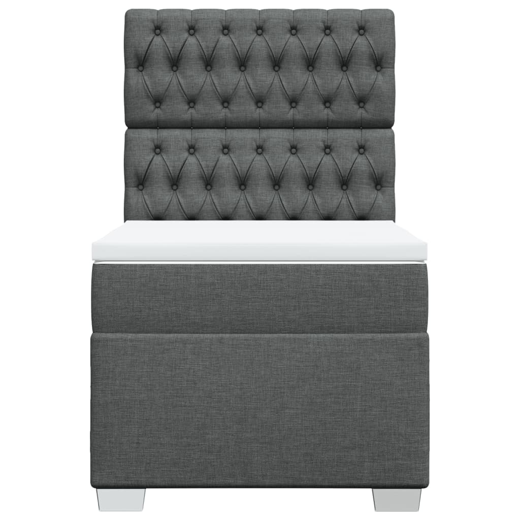 vidaXL Boxspring met matras stof donkergrijs 90x190 cm grijs, foto 4