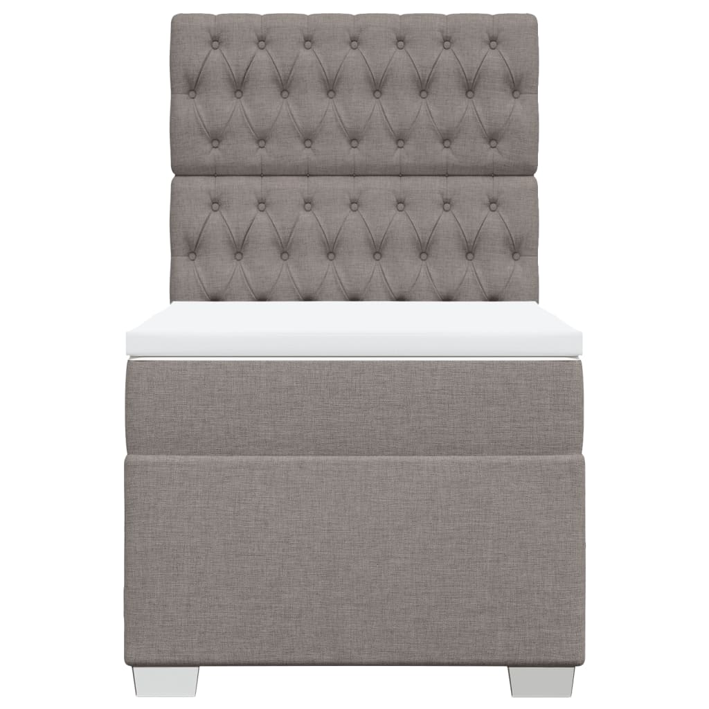 vidaXL Boxspring met matras stof taupe 90x190 cm, foto 4
