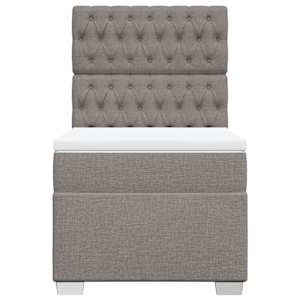Box spring postel s matrací taupe 90x190 cm textil - obrázek 4