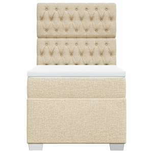 Box spring postel s matrací krémová 90x190 cm textil - obrázek 4