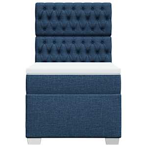 Box spring postel s matrací modrá 90x190 cm textil - obrázek 4