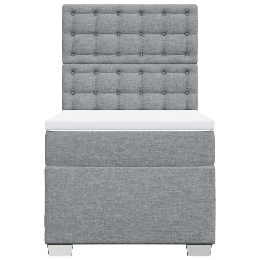vidaXL Boxspring met matras stof lichtgrijs 90x190 cm grijs, foto 4
