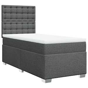 Box spring postel s matrací tmavě šedá 90x190 cm textil - obrázek 2