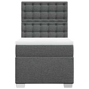 Box spring postel s matrací tmavě šedá 90x190 cm textil - obrázek 4