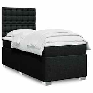 Box spring postel s matrací černá 90x190 cm textil - obrázek 1