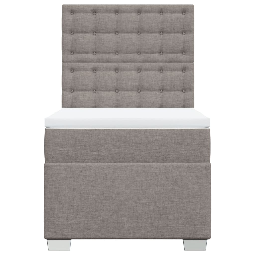 vidaXL Boxspring met matras stof taupe 90x190 cm, foto 4