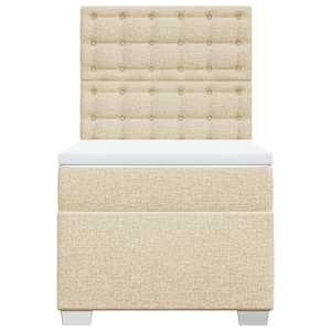Box spring postel s matrací krémová 90x190 cm textil - obrázek 4