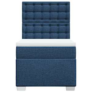 Box spring postel s matrací modrá 90x190 cm textil - obrázek 4