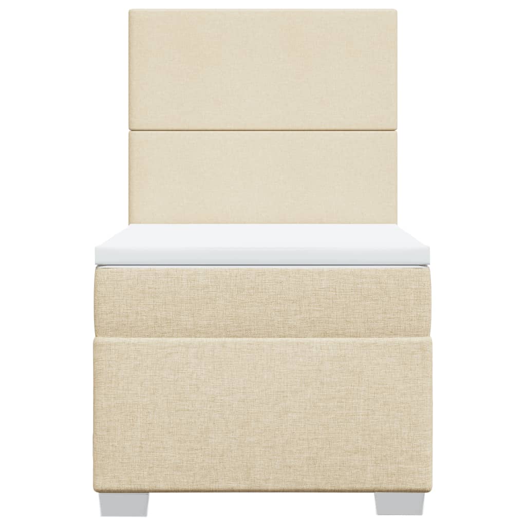 vidaXL Boxspring met matras stof crèmekleurig 90x200 cm, foto 4