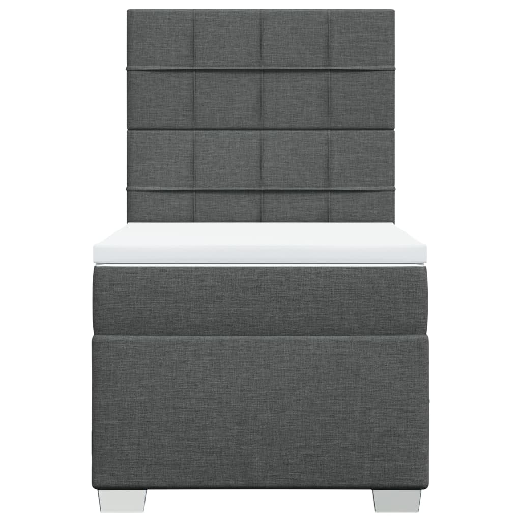 vidaXL Boxspring met matras stof donkergrijs 90x200 cm grijs, foto 4