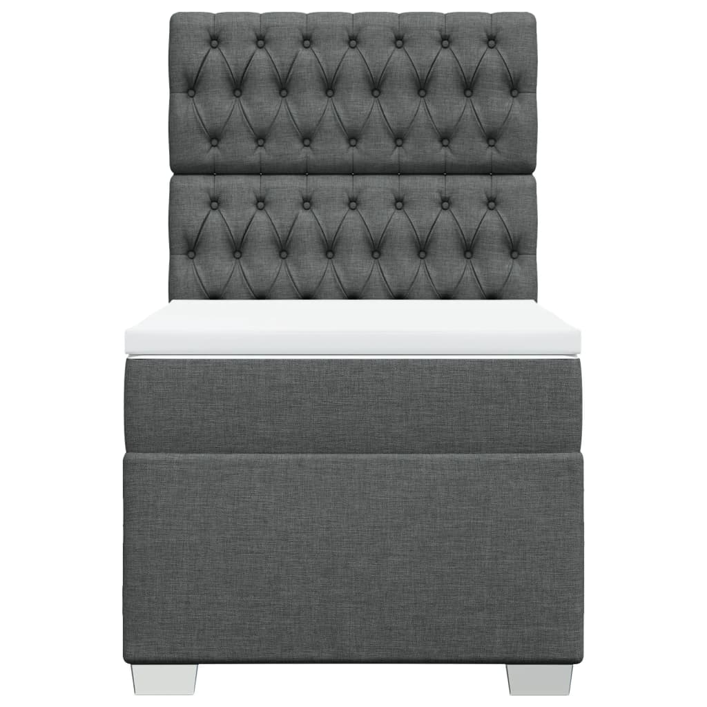 vidaXL Boxspring met matras stof donkergrijs 90x200 cm grijs, foto 4