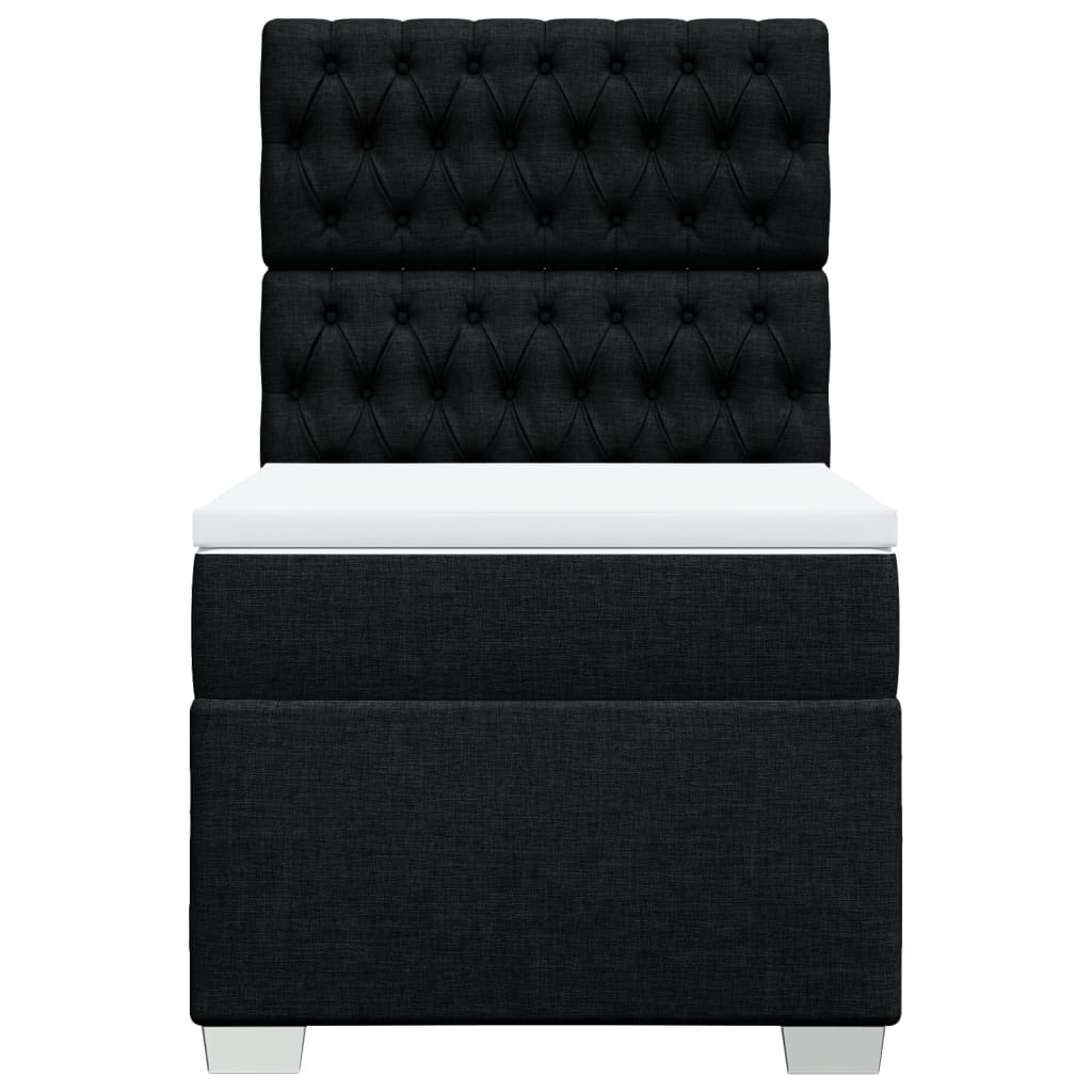 vidaXL Boxspring met matras stof zwart 90x200 cm, foto 4