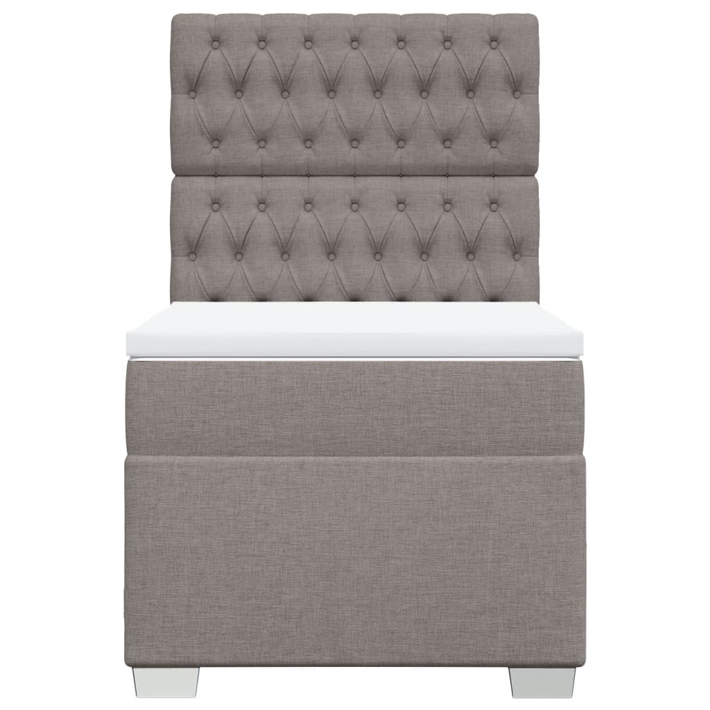 vidaXL Boxspring met matras stof taupe 90x200 cm, foto 4