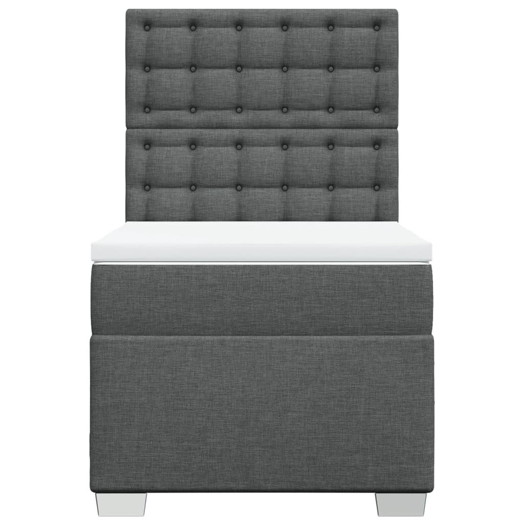vidaXL Boxspring met matras stof donkergrijs 90x200 cm grijs, foto 4
