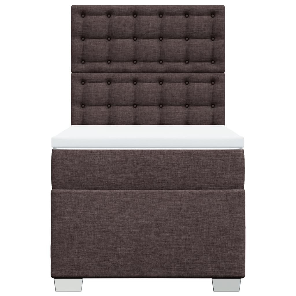 vidaXL Boxspring met matras stof donkerbruin 90x200 cm bruin, foto 4