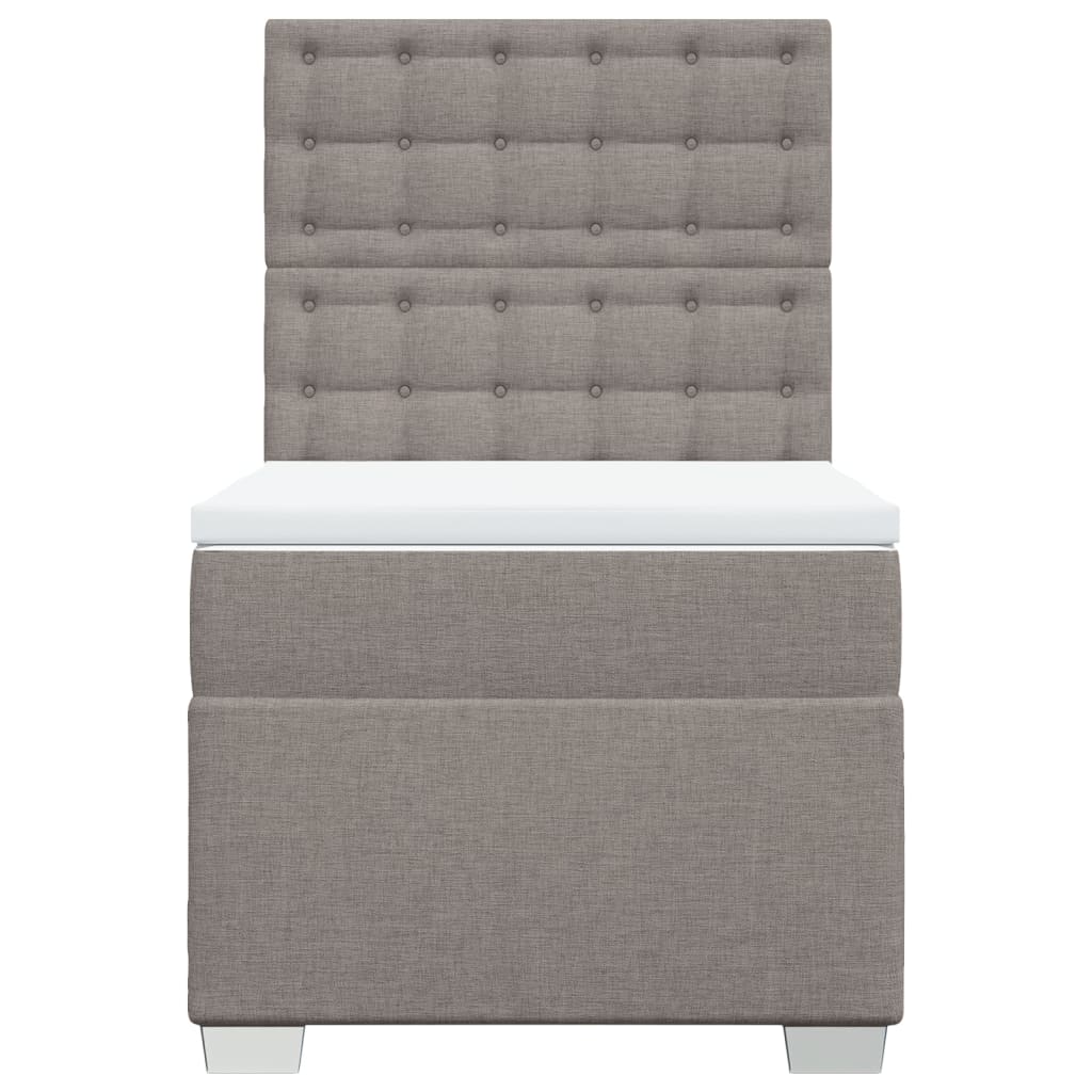vidaXL Boxspring met matras stof taupe 90x200 cm, foto 4