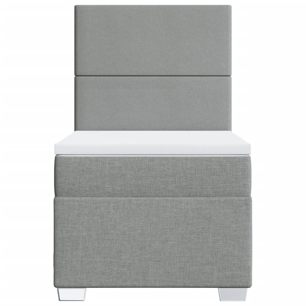 vidaXL Boxspring met matras stof lichtgrijs 100x200 cm grijs, foto 4