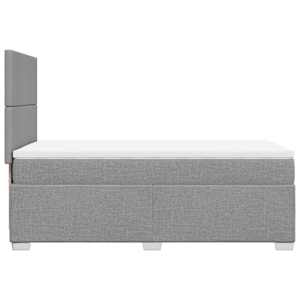Box spring postel s matrací světle šedý 100 x 200 cm textil - obrázek 9