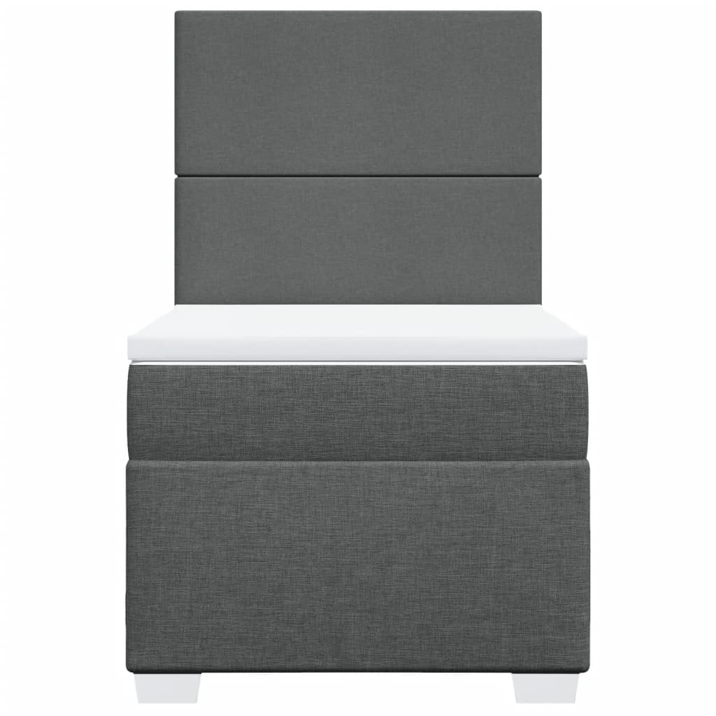 vidaXL Boxspring met matras stof donkergrijs 100x200 cm grijs, foto 4