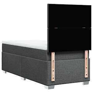 Box spring postel s matrací tmavě šedá 100 x 200 cm textil - obrázek 10