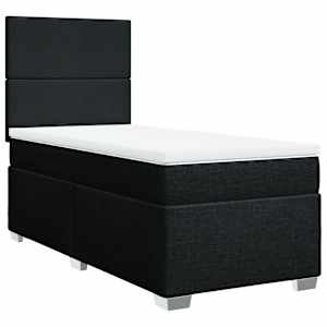 Box spring postel s matrací černá 100 x 200 cm textil - obrázek 2
