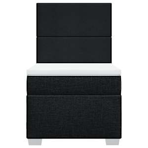 Box spring postel s matrací černá 100 x 200 cm textil - obrázek 4