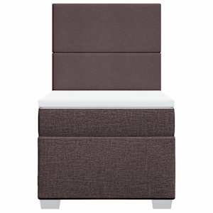 Box spring postel s matrací tmavě hnědá 100 x 200 cm textil - obrázek 4