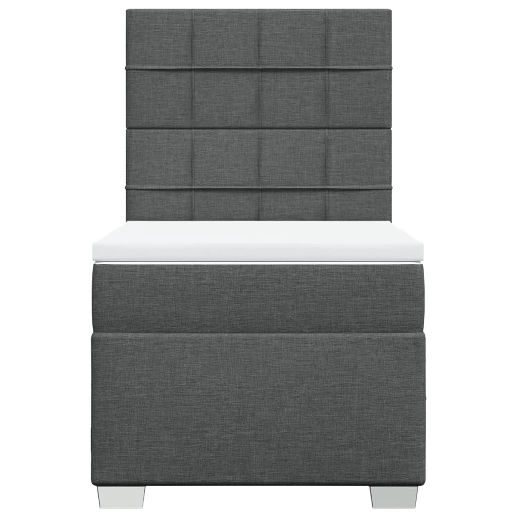 vidaXL Boxspring met matras stof donkergrijs 100x200 cm grijs, foto 4