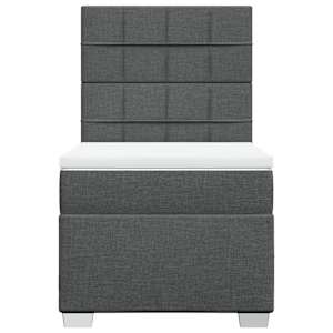 Box spring postel s matrací tmavě šedá 100 x 200 cm textil - obrázek 4