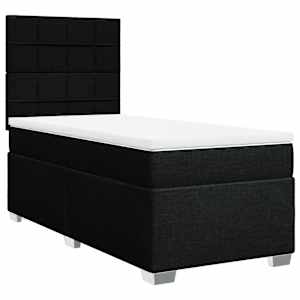 Box spring postel s matrací černá 100 x 200 cm textil - obrázek 2