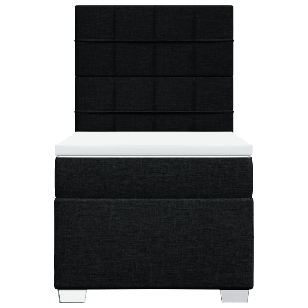 vidaXL Boxspring met matras stof zwart 100x200 cm, foto 4