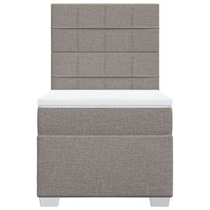 Box spring postel s matrací taupe 100 x 200 cm textil - obrázek 4