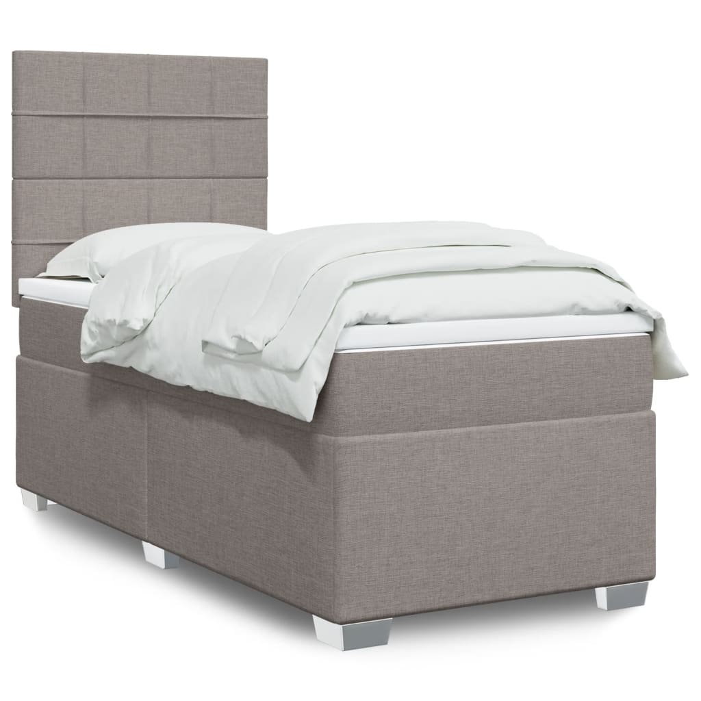 Boxspringbett mit Matratze Taupe 100×200 cm Stoff