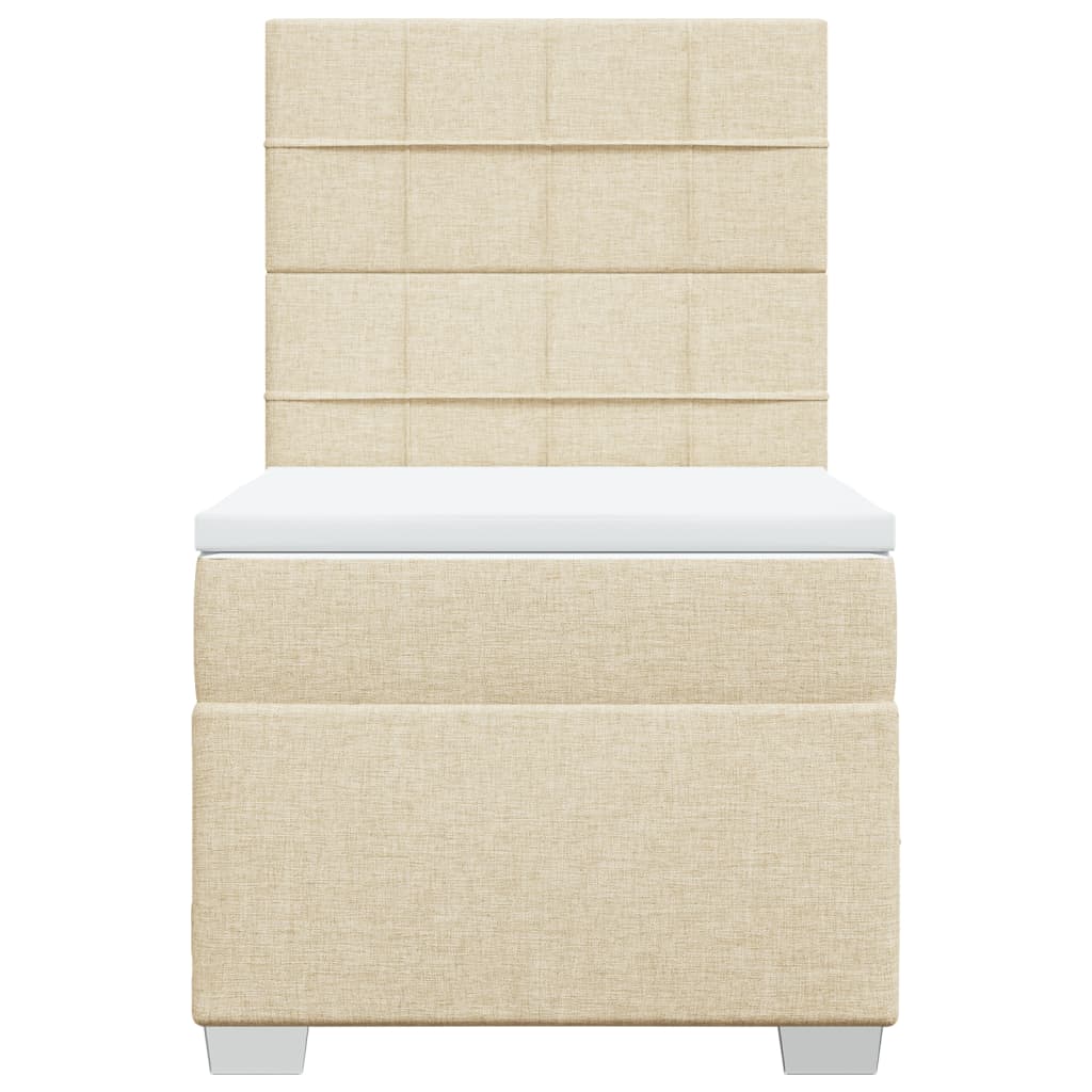 vidaXL Boxspring met matras stof crèmekleurig 100x200 cm, foto 4